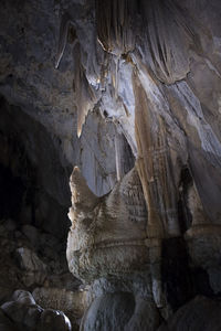 Low angle view of rock formation in cave