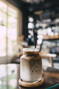 Close-up of iced coffee