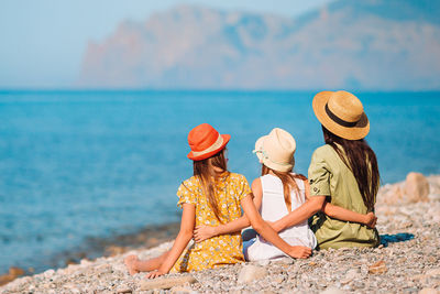 People sitting on beach