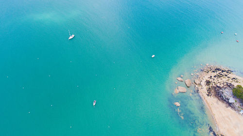 High angle view of beach