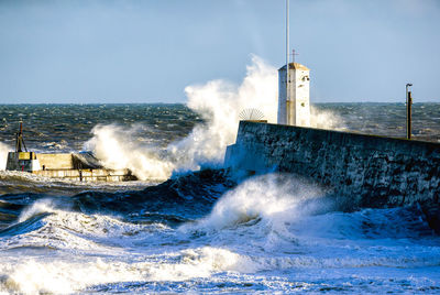 Storm at the harbor