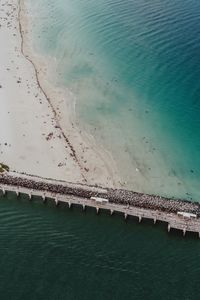 High angle view of beach