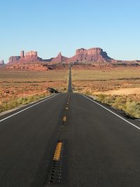 Empty road passing through a desert