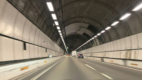 View of illuminated tunnel