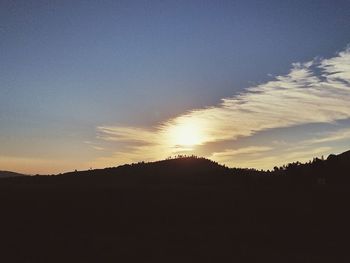 Scenic view of silhouette landscape against sky during sunset