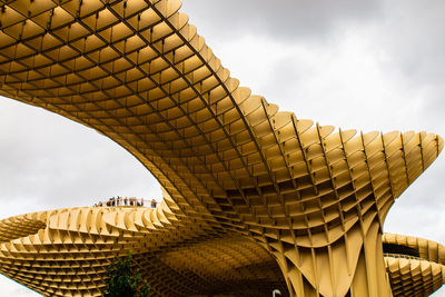 Low angle view of modern building against sky