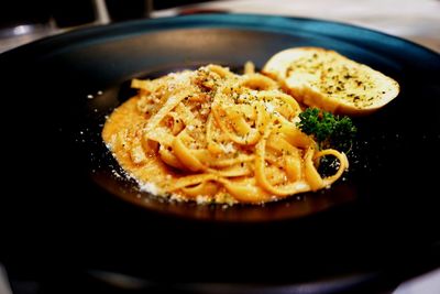 Close-up of pasta in plate