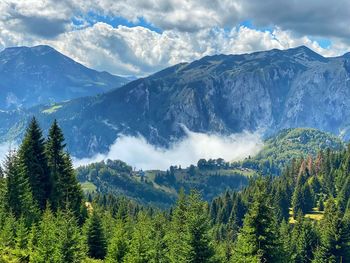 Scenic view of mountains against sky