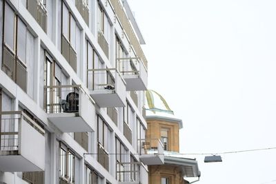 Low angle view of building against clear sky