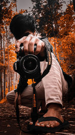 Man photographing with camera