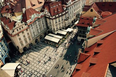 High angle view of buildings in prague