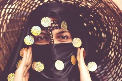 Woman wearing mask