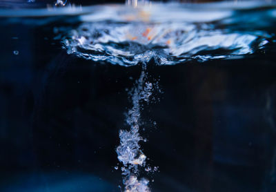 Close-up of water splashing in sea during winter