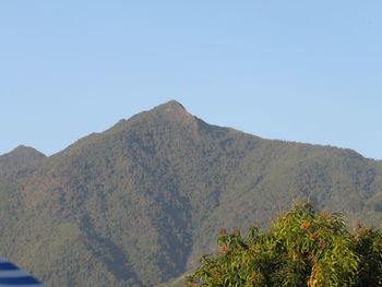 Scenic view of mountains against clear sky