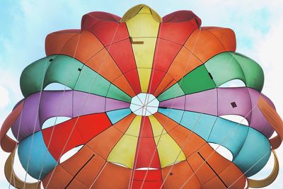 Low angle view of hot air balloon against sky