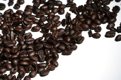 High angle view of coffee beans