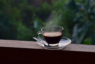 Close-up of coffee on table