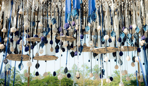Panoramic view of decorations hanging on land