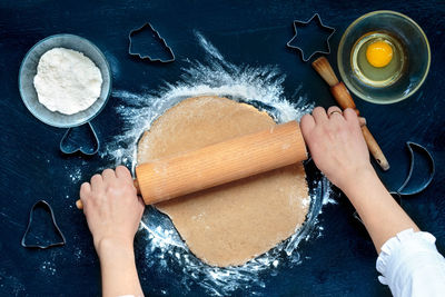 Woman baking cookies