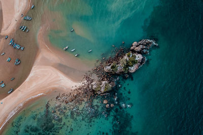 High angle view of beach