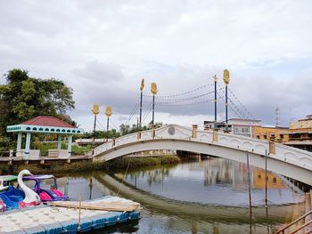 Bridge over river against sky