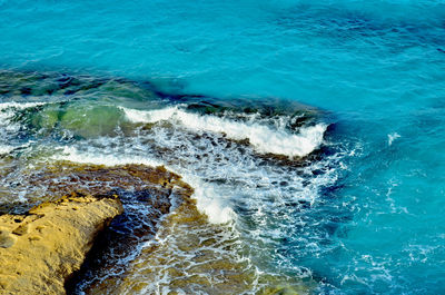 High angle view of sea waves