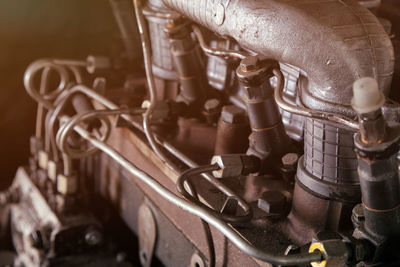 Car engine close-up. internal combustion engine, car parts, deteyling