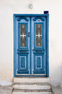 Closed door of old building