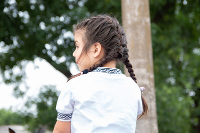 Portrait of girl with braids