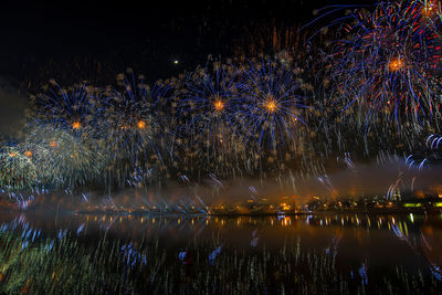 February 15 2024, belgrade, serbia, independence day celebration, fireworks, drones and lighting 