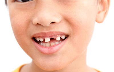 Close-up portrait of smiling boy