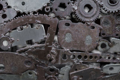 Full frame shot of rusty machine part
