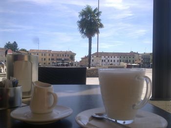 Coffee cup on table