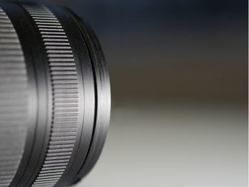 Close-up of camera on table