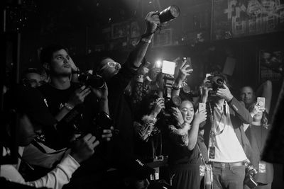 Group of people at music concert