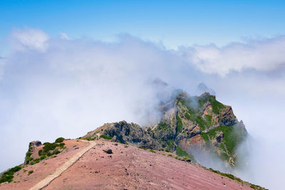 Scenic view of mountain against sky