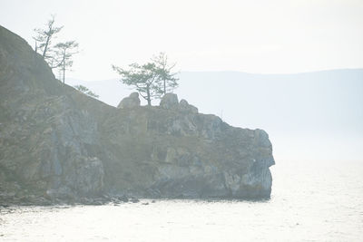 Scenic view of mountain against clear sky