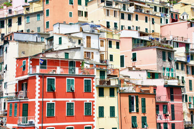 Low angle view of buildings in riomaggione