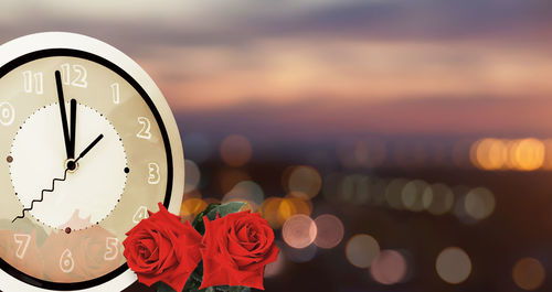 Close-up of red roses against blurred background