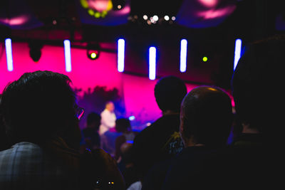 Rear view of people at music concert