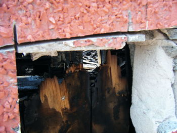 Close-up of abandoned door