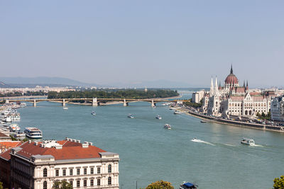 Panoramic view of buildings and city against sky