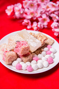 Close-up of dessert in plate