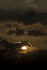 Low angle view of sky at sunset