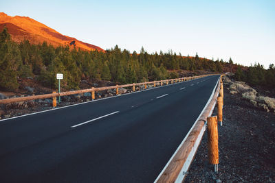 View of empty road against clear sky