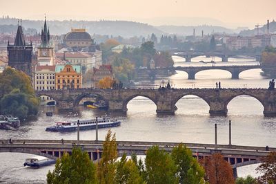 Bridge over river in city