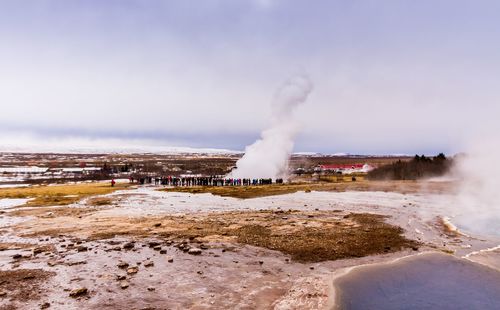 Panoramic view of beach against sky
