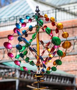 Low angle view of decoration hanging outdoors