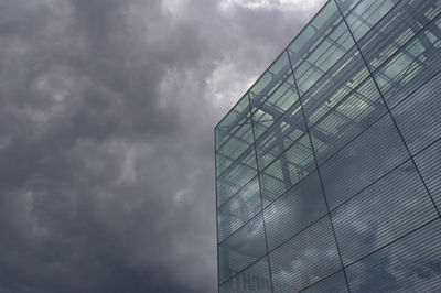 Low angle view of modern building against sky