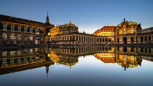 Reflection of buildings in water